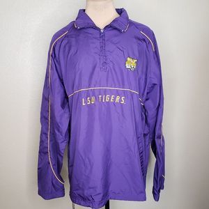 LSU 1/4 Zip Pullover Windbreaker with Embroidery Purple Small